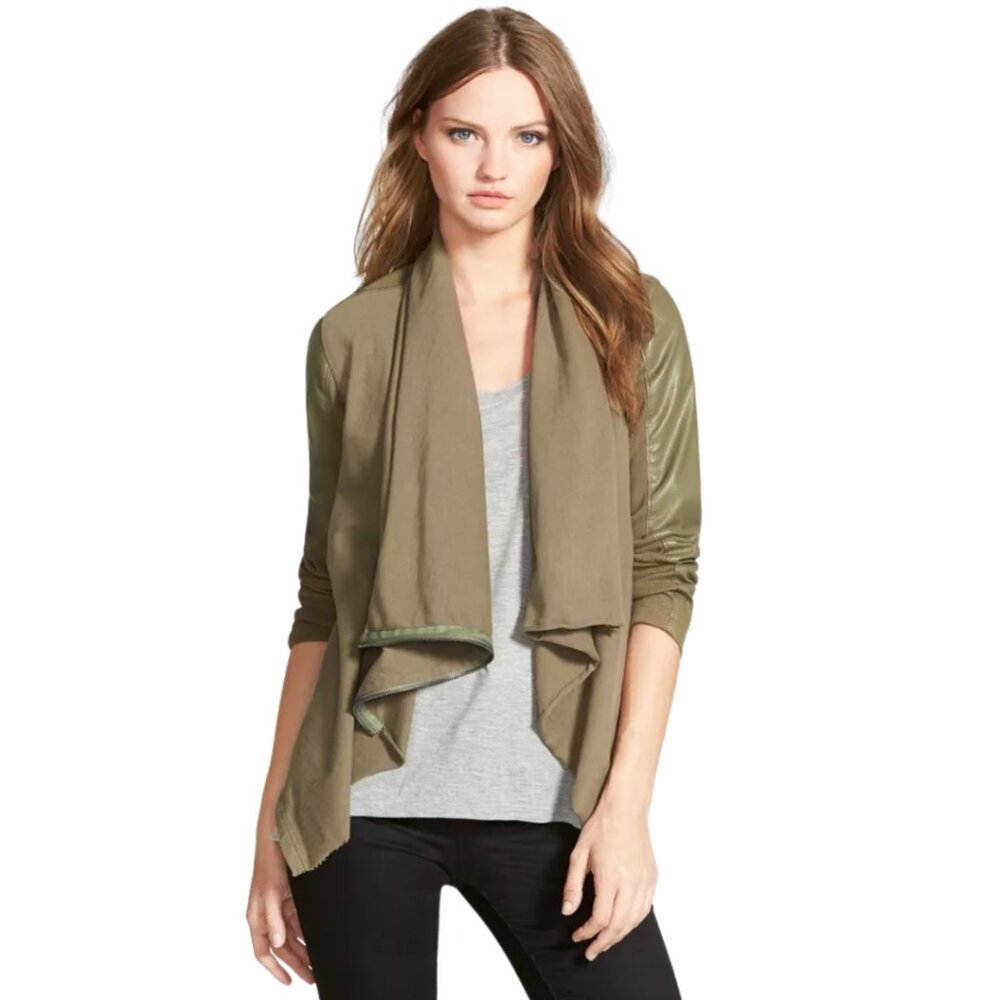 BLANK NYC Tiana Draped Jacket In Green Size Large